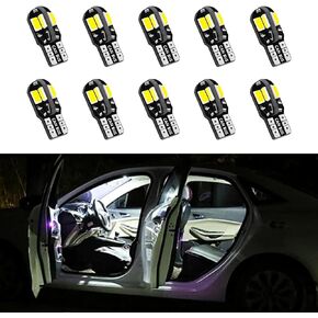 T10 5730 5630 8SMD LED Bulb License Plate Light Bulbs, 10PCS 12V 8000K Car Interior Side Wedge Light Error Free Lamp for Indicator Map Dome Courtesy Side Marker Light(White)