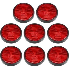 X AUTOHAUX 8 Pcs Round Rear Reflectors Screw on Safety Spoke Reflective Gate Posts Reflector for Cars Trailer Motorcycle Trucks Boat Bicycle Bike 44mm Red