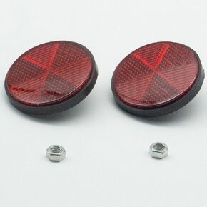 Pair Motorcycle Reflectors Orange(2.2 Inch Dia), Good Reflection with Round Reflective Reflectors, Warning Reflector for Motorcycle Scooter ATV (Orange)