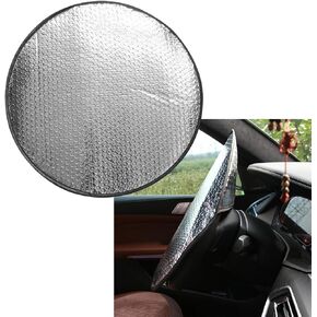 Steering Wheel Sun Shade Cover, Cooling Steering Wheel Cover, Anti-Heat Aluminum Foil Steering Wheel Cover, Steering Wheel Sun Block, Steering Wheel Covers Car Accessories for Cars, Trucks, SUVs