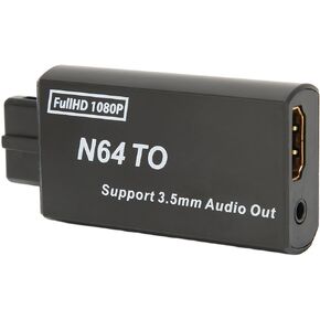 1080P N64 to HDMI Converter, Plug and Play Video Adapter for, Lossless Signal Conversion, Compatible with PAL NTSC Display Modes