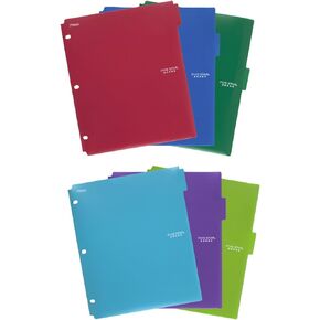 Five Star Binder Dividers, Flex, NoteProtector, 5 Tabs, Red, Cobalt Blue, Bright Orange, Grey, Green, 5 Pack (34006)