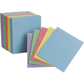 Oxford Mini Ruled Index Cards, Ruled, 3". x 2.5" , Assorted Colors, 200 ea