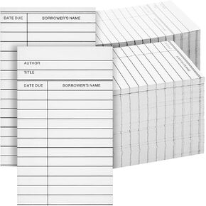 Best Paper Greetings 500 Pack Bulk Library Checkout Cards - Vintage-Style Due Date Record Keeping for Book Pockets and Classroom Supplies Cataloging (White, 3x5 Inches)