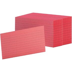 1InTheOffice Ruled Red Index Cards 3x5, Cherry Red, 200/Cards