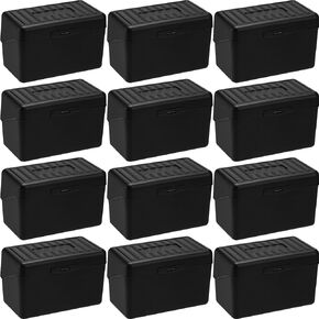 Fuutreo 12 Pack Index Card Holder 3x5 Index Card Box Organizer Flash Card Holder Note Index Card Case for School Classroom Index Cards Note Cards Flashcards Recipes and Addresses(Black)