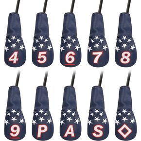 Blue and White Stars Hybrid Iron Head Covers