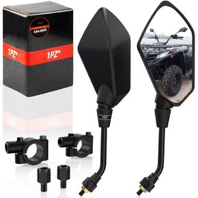1PZ MM3-001 ATV Rear View Mirrors for 7/8" Handlebars 8mm 10mm Mount Scooter Motorcycle Moped Dirt Bike 360 Degree Ball-Type