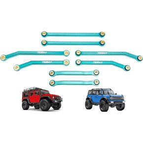 Trx4m Upgrades High Trail Links Clearance Chassis CNC Aluminum Set for Traxxas TRX4M 1/18 Upgrade Parts (Black)