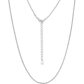 قلادة سلسلة من الفضة الإسترلينية 925 من FaithHeart للنساء 1.3/1.8 مم على شكل صندوق دائري سلسلة أنيقة وقوية للنساء مع موسع 16/18/20/22/24 بوصة in Kuwait