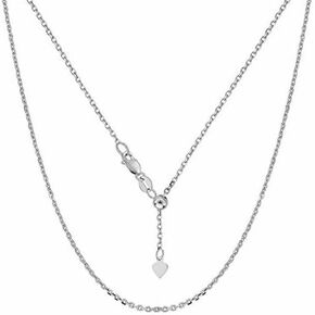 14k SOLID Yellow or White Rose/Pink Gold 0.9MM Adjustable Diamond-Cut Cable Chain Necklace For Pendants And Charms (Adjustable Upto 22" Or 30") Jewelry For Women