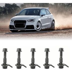 Camber Kit Cam Bolt, 5pcs 12mm Cam Bolt Kit Adjustable Camber Correction Alignment Kit for Vehicles Front Left and Right Wheel, Army Green