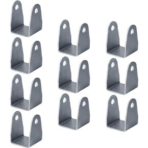 10 Pcs Weldable U Bracket,Inner Width:2 inches(50.8mm),Thickness 2.9mm 2 Holes U Bracket Stamped for 2" Panels or Square Tube
