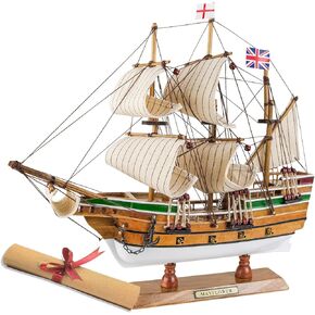 SAILINGSTORY Wooden Model Ship Mayflower 1/100 Scale Replica Sailing Ship Model Sailboat Decor Nautical Gift