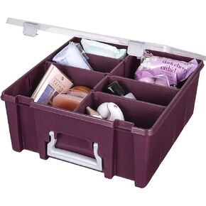 ArtBin Super Satchel Double Deep Compartment Box - Art Storage with 8 Removable Compartments, Smart Closure for Craft Supplies