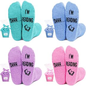 HAPPYPOP Funny Gifts Crazy Socks for Women Teen Girls, Book Lovers Gifts for Students Book Gifts Reading Gifts, Book Socks