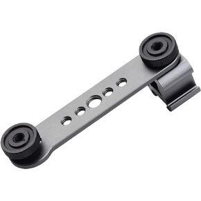 Andoer Triple Cold Shoe Mount Bracket Extension Bar with 1/4 Inch & 3/8 Inch Thread for Gimbal Stabilizer Tripod Camera Flash Light