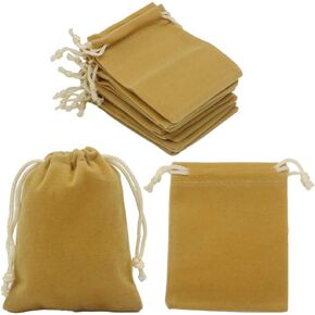 HRX Package Little Velvet Drawstring Pouches, 20pcs Black Velvet Cloth Bags for Jewelry Small Gift (3x4 inches)