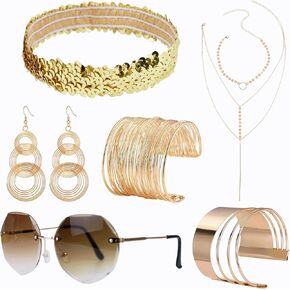 6 Pieces 70s Disco Accessories Set