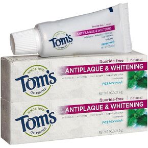 Tom's of Maine Antiplaque Tartar Control plus Whitening Toothpaste Trial Size, Peppermint - 1 oz - 2 pk