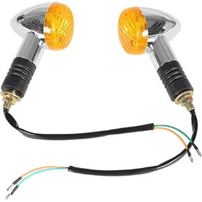 LABLT 2 Pcs Front Rear Turn Signal Blinker Indicator Light Fit for Motorcycle Amber Chrome
