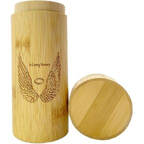 Scattering Urn Tube for Human Ashes,Angel Wings in Loving Memory Decorative Funeral Burial Urn,ECO & Biodegradable Friendly Small Spreading Cremation Tube Urn for Adult Male Female Pet Dog Cat Ashes
