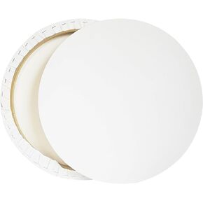 Art Supply 24" Stretched Round Canvas for Painting 12 Ounce Primed Gesso Professional Quality Acid-Free Premium White Blank Paint Canvas for Beginners and Artists for Acrylic, Oil, Acrylic Pouring