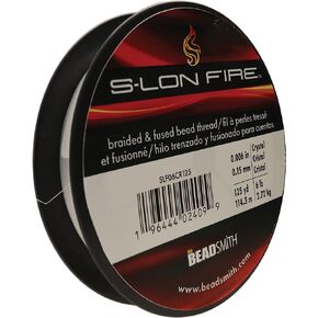 The Beadsmith S-Lon Fire – Braided and Fused Bead Thread – 6lb. Test, .006"/.15mm Diameter, 125 Yard Spool, Black Color – Super Strong Stringing Material for Jewelry Making and Bead Weaving