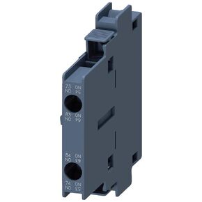 Siemens 3RH19 21-1EA20 Laterally Mountable Auxiliary Switch Block, Screw Connection, 2 Pole, S0 - S12 Size, 2 NO Auxiliary Contacts