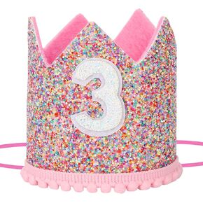 Birthday Rainbow Crown Hat for Baby, Half Birthday Crown Hat for Baby, Boy Girl Birthday Party Hat