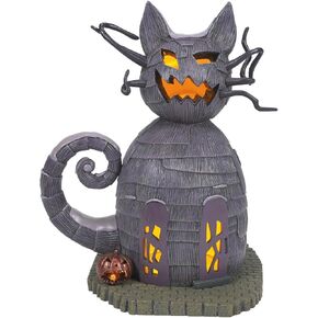 Department 56 Disney The Nightmare Before Christmas Village The Cat House Lit Building, 8.27 Inch, Multicolor