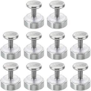PATIKIL M4x12 Standoff Screws with Spacers, 10 Pack Wall Mounting Hardware Thumb Screw Fasteners for Acrylic Glass Signs Mirrors, Gold Tone 12mm