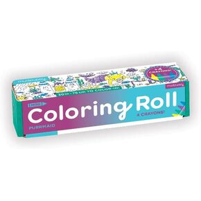 Mudpuppy Magic Mini Coloring Roll – Continuous Coloring Paper Roll Measuring 5.5" x 30" – 4 Crayons Included, Perfect Travel Activity for Kids Ages 3 to 12, Multicolor