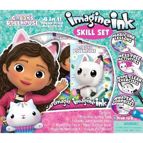 Gabby's Dollhouse Imagine Ink 4 Activities In 1 Gift Box Set, 2 Mess Free Books, Double Sided Activity Board, Water Surprise Tool, and Mess Free Marker; Bendon 54323