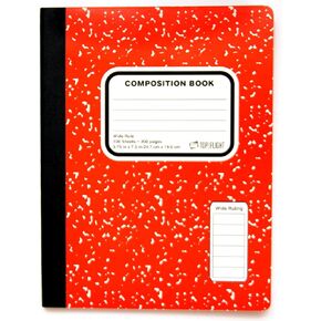 Top Flight Colored Marble Composition Book, 100 Sheets, Wide Rule, 9.75 x 7.5 Inches, 1 Book, Cover Color May Vary (41352)