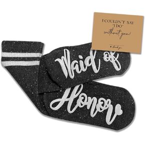 PartyGifts&beyond Bachelorette Party Gifts Bride Socks Bridesmaid Gift Socks Maid of Honor Matron of Honor Socks