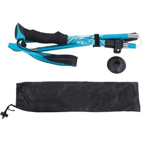 Outdoor Hiking Poles, Telescopic Collapsible Aluminium Alloy Walking Stick, Multifunctional Unisex Hiking Equipment, with Mud Rest and Storage Bag
