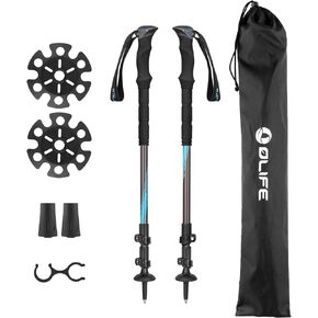 Trekpal T3 Trekking Poles, 2 Pack Collapsible, Lightweight and Adjustable Hiking Poles for Men and Women Walking and Hiking with Quick Adjustable Locks