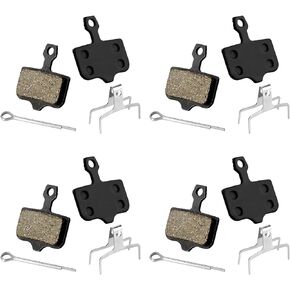 4 Pairs Bike Brake Pads, Resin Semi-Metal Bicycle Disc Brake Pads Ebike Brake Pads Replacement Compatible with Sram Brake Pads Avid Elixir E1 E3 E5 E7 E9 ER CR XO XX DB1 DB3 DB5
