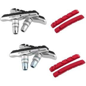 2 Pair Bike Brake Pads Set Bicycle V-Brake Blocks with 4 Replacement Pads Hex Nuts and Shims Included for MTB Road Mountain Bicycle-70mm