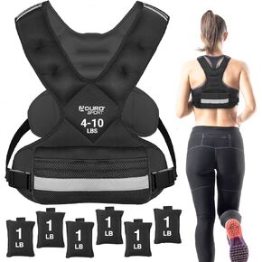 Aduro Sport Adjustable Weighted Vest Workout Equipment, 4-10lbs/11-20lbs/20-32lbs/26-46lbs Body Weight Vest for Men, Women, Kids