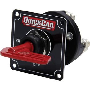 QuickCar Racing Products Battery Disconnect, Rotary Switch, Panel Mount, 160 amp, 12V, Removable Key, Red, Each