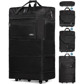 Collapsible 3 in 1 Expandable Luggage Rolling Duffle Bag With Enhanced Inline Wheels Rolling Luggage Large Suitcase for Men Women Foldable and Lightweight