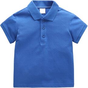 Baby Kids Boy Girl Solid Casual Short Sleeve Polo Shirt Pullover Tops Cute Shirts 1-7T