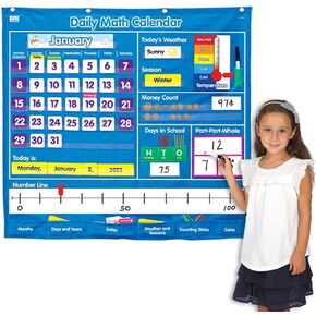 مخطط جيب لتقويم الرياضيات اليومي من EAI Education، 35 بوصة × 35 بوصة