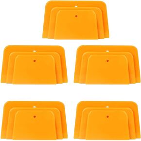 15pcs Hard Plastic Body Filler Spreader Caulks, 4/5/ 6 Inch DIY Craft Paint Auto Body Spreader Car Body Filler Spreader Bondo Spreader Tools(Orange)