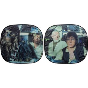 Plasticolor 003747R01 Star Wars Millennium Falcon 2-Piece Magic Car Truck SUV Spring Side Window Sunshade (Pack of 1)
