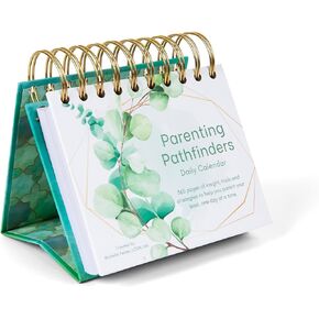 Parenting Pathfinders® Undated Perpetual Daily Desk Calendar | Page-A-Day Inspirational and Supportive Flip Calendar for Parents and Caregivers - (5.5 in x 5.6 in x 1.7 in/3.75 inches when opened)
