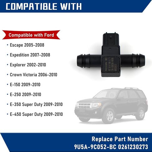 مستشعر ضغط الوقود متوافق مع Ford Escape Explorer Expedition E-150 E-250 E-350 E-450 Crown Victoria استبدال 9U5A-9C052-BC 0261230273 in Kuwait