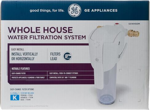 GE Whole House Water Filtration System | Reduces Sediment, Rust & More | Install Kit & Accessories Included | Filter Not Included | Replace Filter (FTHPM, FTHTM, FTHLM) Every 3 Months | GXWH50M in Saudi Arabia